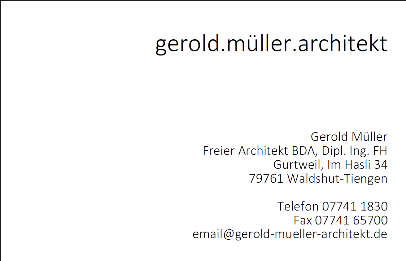 Architekturbüro Gerold Müller